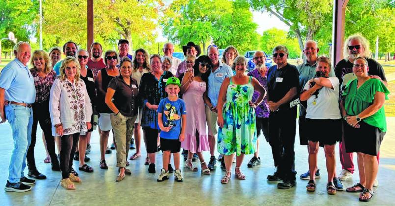 LAFTA board members stand alongside sculpture artists after five new pieces were installed at the Hanna Springs Sculpture Garden within Campbell Park on Sept. 12. COURTESY PHOTO