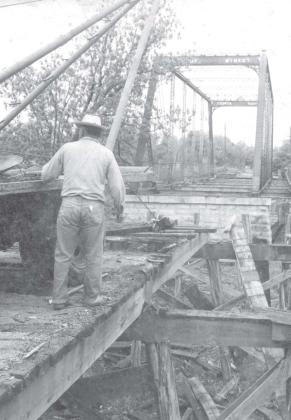 This photo was taken during the last days of the Chestnut Street bridge. It was closed to traffic in 1952. file photo | lampasas dispatch record