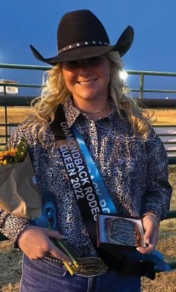 Britni Roberts was crowned the 2022 Miss Diamondback Jubilee Rodeo Queen. She is the 17-year-old daughter of Britton and Keri Roberts of Goldthwaite. In addition to a belt buckle, bouquet and sash, she will receive a $2,000 scholarship. courtesy photo