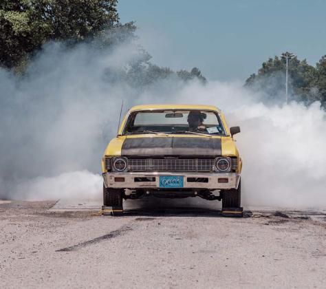 Smoke filled the air during the burnout competition as seven vehicles showed off for the crowd. ADAM BARRIOS | DISPATCH RECORD