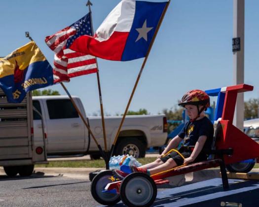 Spencer Tice, Pack 100 Lions Den, was the youngest of all the racers in their Downhill Derby at Hanna Springs Elementary. JEROMIAH LIZAMA | DISPATCH RECORD