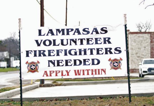 The Lampasas Volunteer Fire Department currenly only has eight volunteers on its roster. Officials encourage those interested to pick up an application at the fire station at 1107 E. Fourth St. HUNTER KING | DISPATCH RECORD