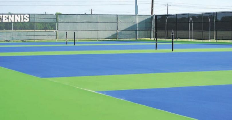 The high school tennis courts have gotten completely new surfaces. HUNTER KING | DISPATCH RECORD