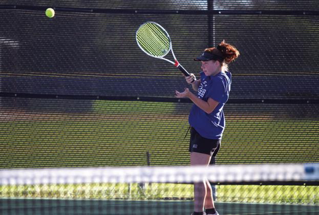 HUNTER KING | DISPATCH RECORD Allison Valdez will be the girls’ number-one player this tennis season.