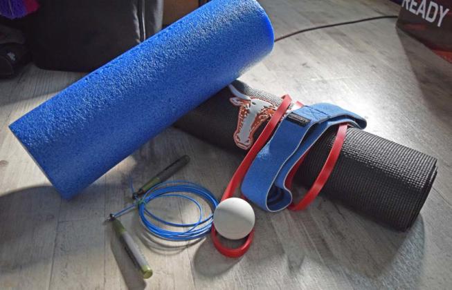 Foam rollers, lacross balls, jump roles, elastic bands and yoga mats are all great, budget-friendly gifts for your fitness-minded family members this holiday season. Alexandria Randolph | dispatch record