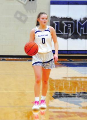 Addison Borchardt dribbles up the court against Stephenville. HUNTER KING | DISPATCH RECORD