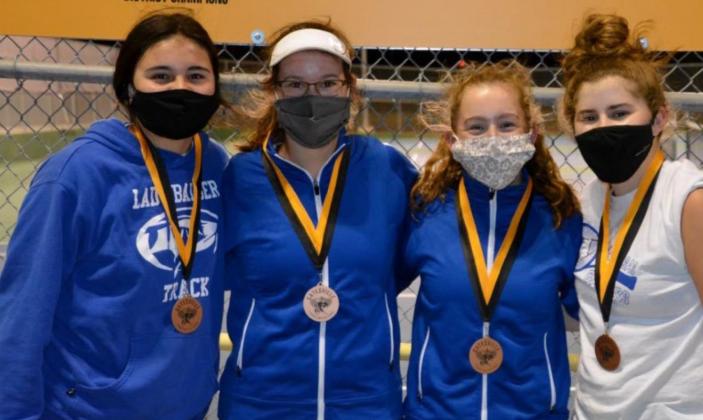 Lady Badgers who medaled at the Gatesville tournament include, left to right, Abriana Flores, Kelsea Moyer, Abby Valdez and Kailr Clements. KENNETH PEISER | COURTESY PHOTO