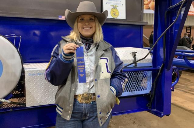 Jaycee Lockhart’s trailer earned a blue ribbon in agricultural mechanics at the San Angelo Stock Show. COURTESY PHOTO