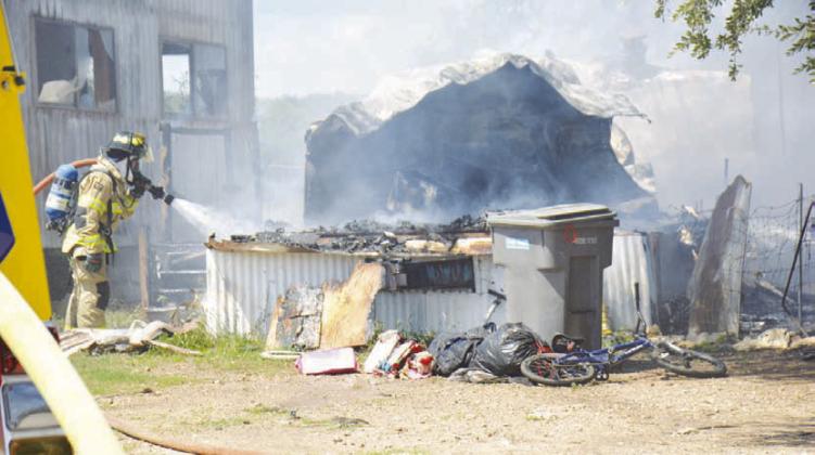 Mobile home destroyed by fire on Tuesday
