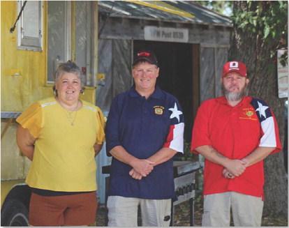 Pictured left to right are Ginnefer Cook-Gass, founder of Community Kitchen; Jay Jackson, quartermaster of the Lampasas VFW; and Chris Adolph, Lampasas VFW post commander. Joycesarah McCabe | Dispatch Record
