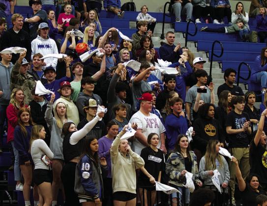 HUNTER KING | DISPATCH RECORD The Lampasas student section showed it’s strong support for the Badgers.