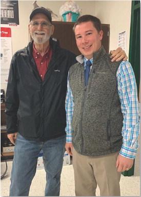 Dr. Steve Forsythe, at left, is pictured with Josh Massey, who teaches agriculture at Academy High School. Massey previously was a student-teacher under Forsythe at Lampasas High School. courtesy photo