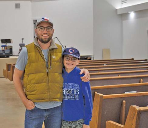 Pastor Zach Huckabee and his son Clive show off Lampasas Community Church’s new sanctuary at 1601 E. Fourth St. erick mitchell | dispatch record