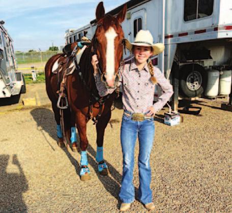 Katy Ann Turner will be riding her horse Shooter at the high school state rodeo finals. COURTESY PHOTO
