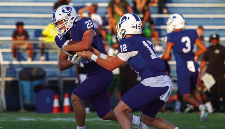 Sophomore quarterback Ross Kothmann will face another tall task this week against non-district opponent Lago Vista. Kothmann has been at the center of the Badgers’ offense this season, averaging nearly 230 passing yards per game. ANA SOFIA MEYER | DISPATCH RECORD