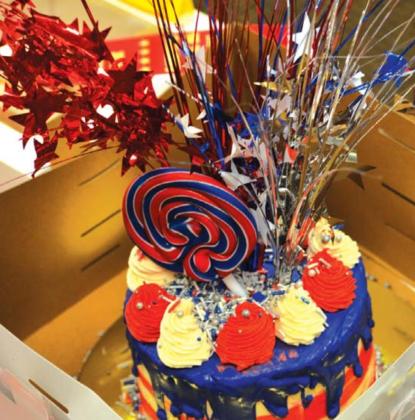 One entrant decorated a cake red, white and blue for the Theme category to celebrate “Let Freedom Spring.” MASON HINES | DISPATCH RECORD