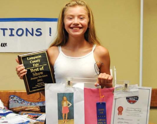 Emerie Greenburg was named co-reserve best of show in the junior division for her pink skort. MASON HINES | DISPATCH RECORD