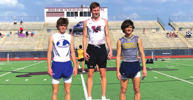 Nate Borchardt, left, stands on the podium in second place after his 400-meter dash performance last Friday. COURTESY PHOTO