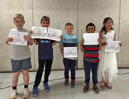 Hanna Springs Elementary celebrates its third-grade perfect attendance award winners. COURTESY PHOTO