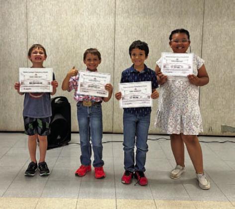 Hanna Springs Elementary celebrates its first-grade perfect attendance award winners. COURTESY PHOTO