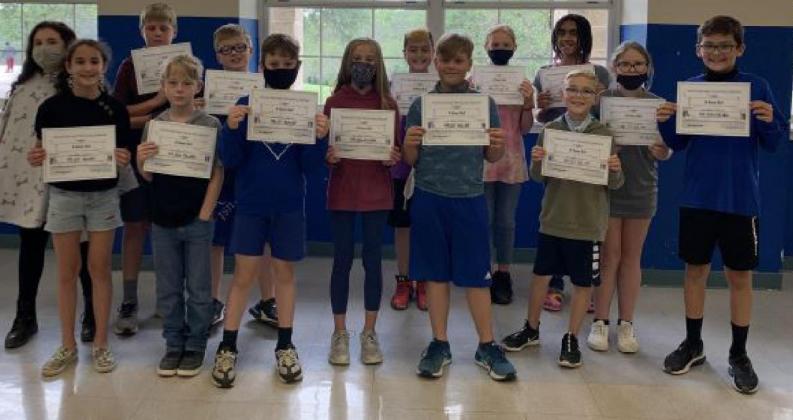 These fifth-grade students at Hanna Springs Elementary School maintained an all-A average throughout both semesters of the 2020-2021 school year. COURTESY PHOTO