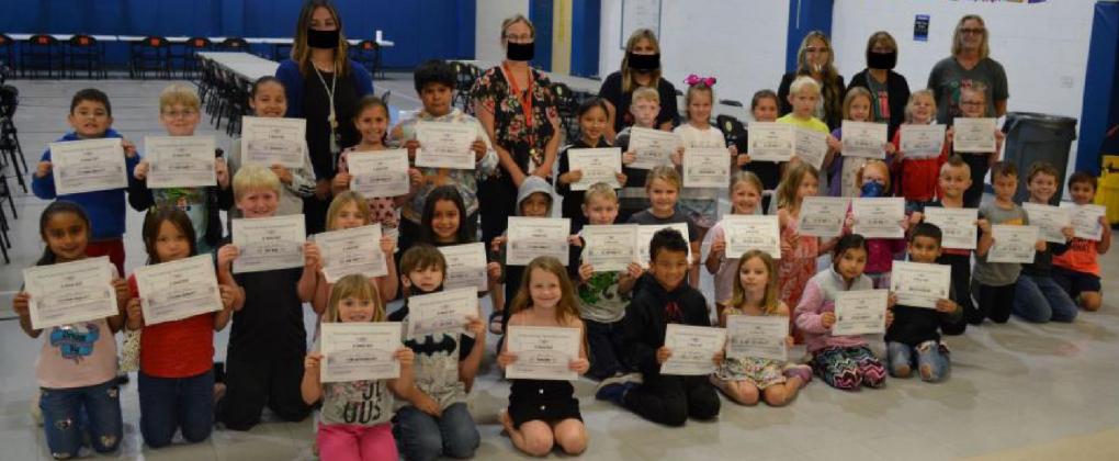 This group of second-grade Hanna Springs Elementary students was honored for having an all-A average throughout both semesters of the school year. COURTESY PHOTO