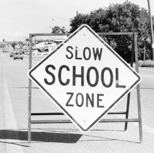 The Lampasas Police Department and Texas Highway Department, in cooperation with the Lampasas Independent School District, placed signs at various locations on Key Avenue to caution motorists to look out for schoolchildren crossing between the hours of 7:30 a.m. and 4 p.m. lampasas record, Sept. 20, 1972