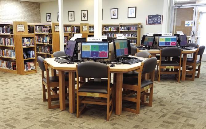 The library has thousands of volumes available to check out, computer terminals that patrons can use and offers meeting space in its Foundation Room for community gatherings and seminars. FILE PHOTO
