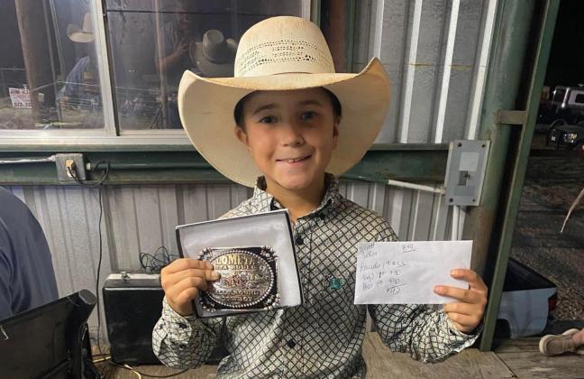 Wyatt Tucker was named the All-Around Cowboy for his age division. Tucker won eight events across both nights of rodeo. COURTESY PHOTO