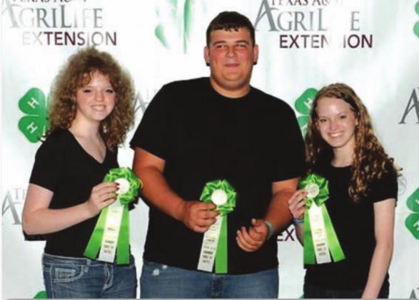 The Duds to Dazzle team, composed of Katelyn Martin, at left, Gary Swain and Allison Martin earned third-place ribbons in the state competition. COURTESY PHOTO