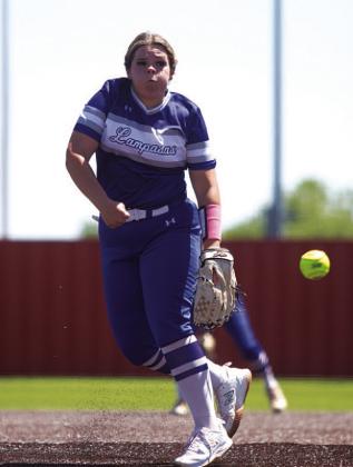 Amari Munoz did a good job in relief against the Lady Eagles. HUNTER KING | DISPATCH RECORD