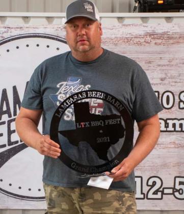 Clinton Ullman of Double U BBQ earned the grand-champion designation at the 2021 LTX BBQ Fest. COURTESY PHOTO