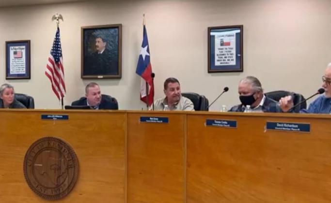The Kempner City Council discusses City Manager David Williams’ annual review Tuesday night. CITY OF KEMPNER FACEBOOK PAGE