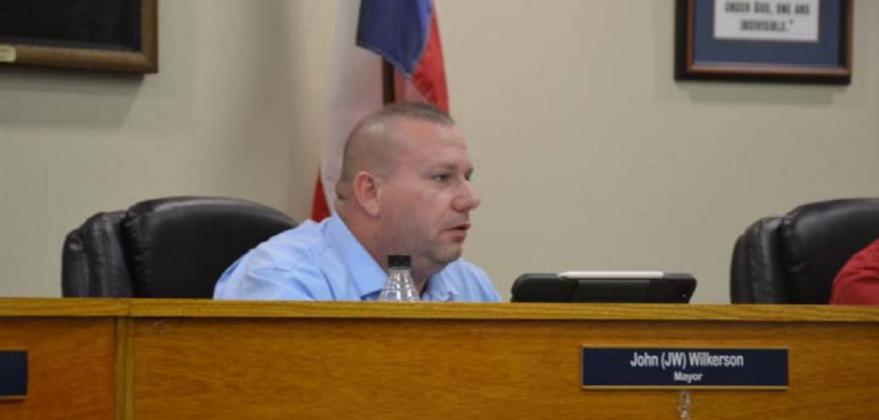 Kempner Mayor John Wilkerson speaks to council members Tuesday night about streamlining the budget process. MONIQUE BRAND | DISPATCH RECORD
