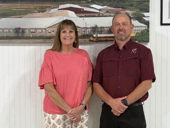 COURTESY PHOTO Incoming Lometa ISD Superintendent Maela Edmonson will take the leadership reins officially when outgoing Superintendent Rob Moore retires June 30. This week marked the last school board meeting for Moore.