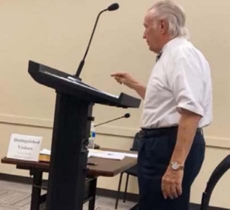 Certified public accountant Jack Clark addresses the Kempner City Council about matters related to financial record-keeping for the city. CITY OF KEMPNER TEXAS FACEBOOK PAGE
