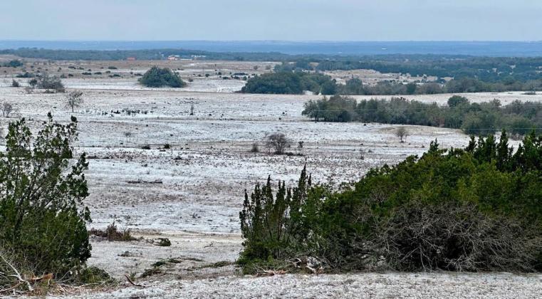 A light blanket of snow covered the ground across Lampasas County on Monday. Although temperatures as low as 9 degrees were reported in some parts of the county, the official low was 12 degrees, and the high reached 22 degrees that day. JOYCESARAH MCCABE | DISPATCH RECORD