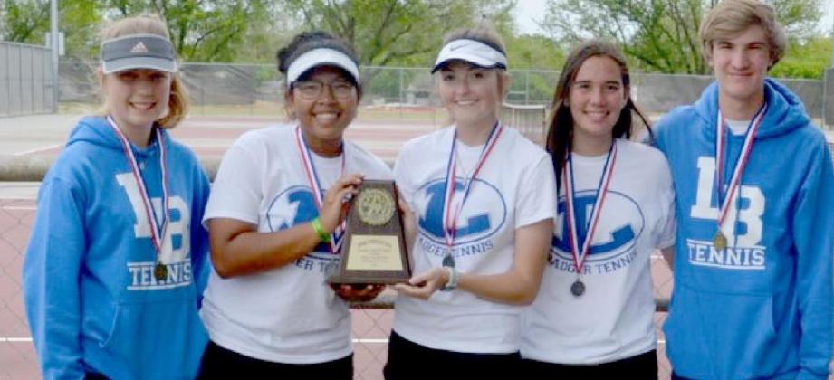 LHS tennis players, pictured from left to right, are Haley Finley, Hannah Durbin, Madison Miles, Emily Martinez and Luke Rogers. KENNETH PEISER | COURTESY PHOTO