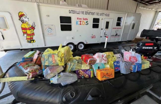 The city of Kempner participated in a donation drive to support the Gatesville Fire Department, which has been battling a 33,000- acre fire in Coryell County.