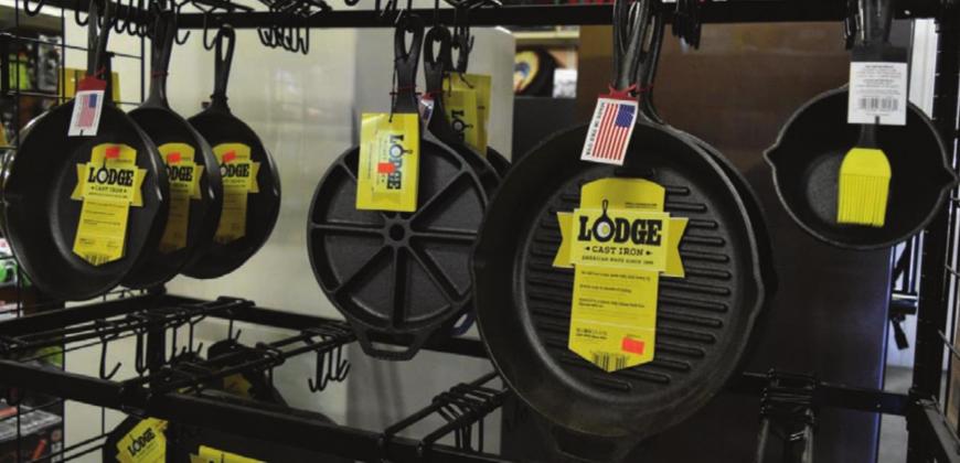 Lodge Cast Iron cookware is sold at Hoffpauir’s Ranch &amp; Supply. MADELEINE MILLER | DISPATCH RECORD