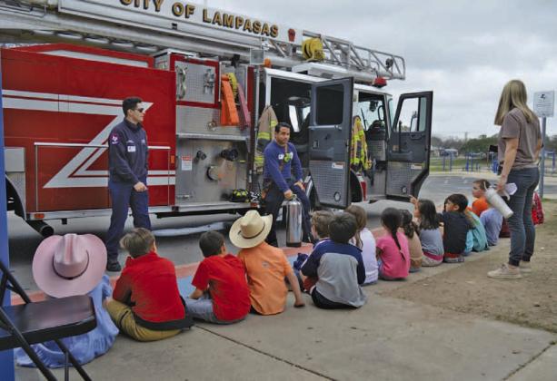 ERICK MITCHELL | DISPATCH RECORD The Lampasas Fire Department provided a career day presentation last week to Hanna Springs Elementary School students.