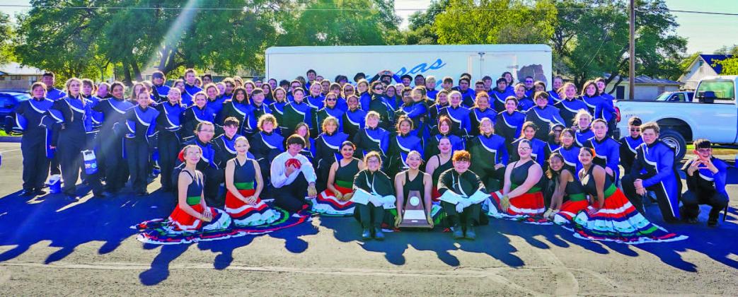 The Lampasas High School Badger Band is pictured after it earned a “Superior” rating at regional competition. COURTESY PHOTO