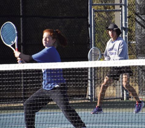 Allison Valdez, front, and Clayton Shaw finished in first place at the Copperas Cove tournament last week. COURTESY PHOTO | KENNETH PEISER