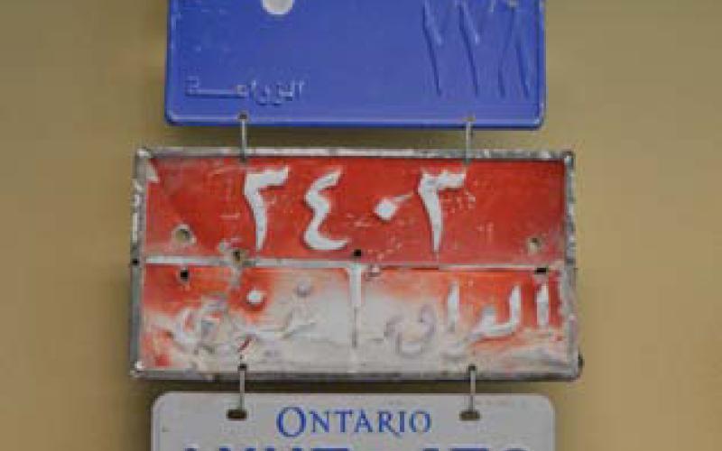 License plates from across the globe are displayed in the Lampasas County Tax Assessor-Collector’s office in the county annex building at 409 S. Pecan St. erick mitchell | Lampasas Dispatch Record