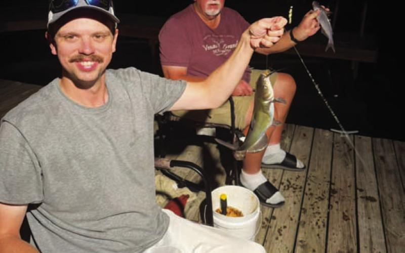 On the final night we doubled up on two fish at the same time. COURTESY PHOTO