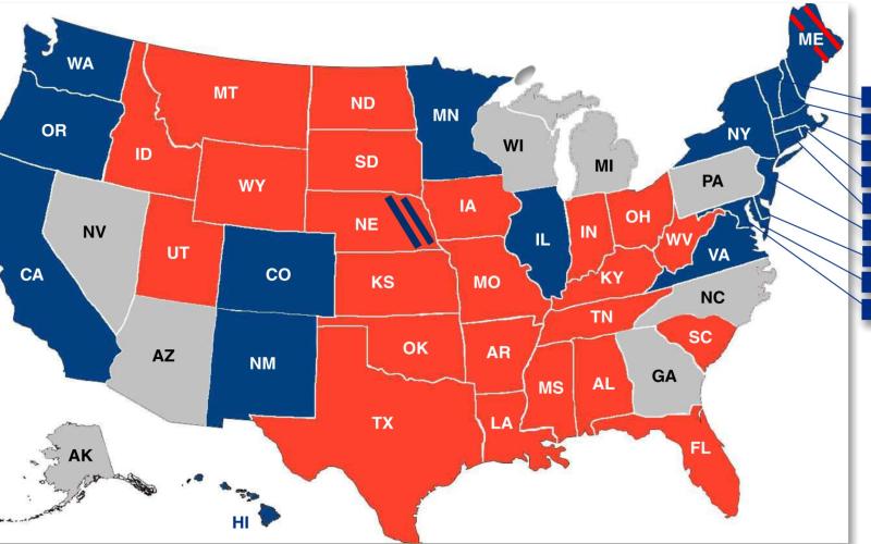 Several swing states undetermined by early Thursday