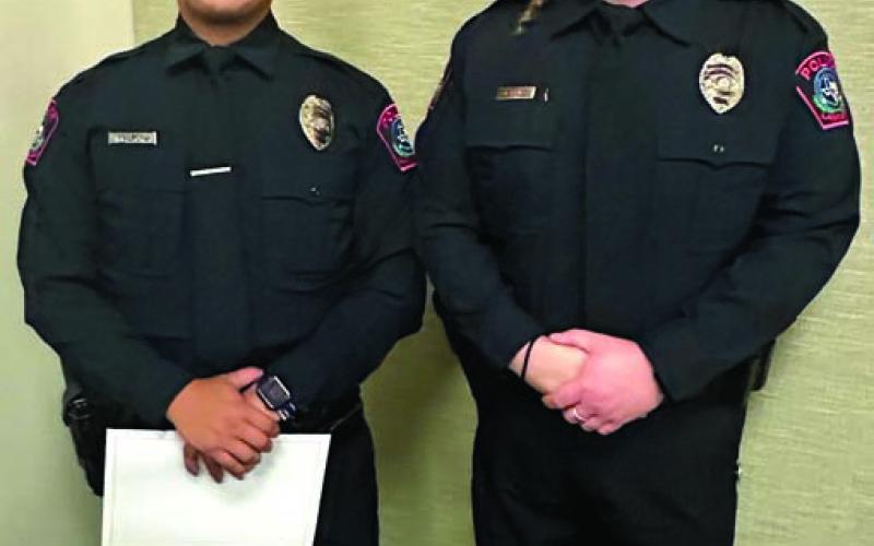 The Lampasas Police Department gained two new officers when Central Texas College Basic Police Academy cadets Christopher “Isaac” Alford and Delana Fritz graduated earlier this month. COURTESY PHOTO | LAMPASAS POLICE DEPARTMENT