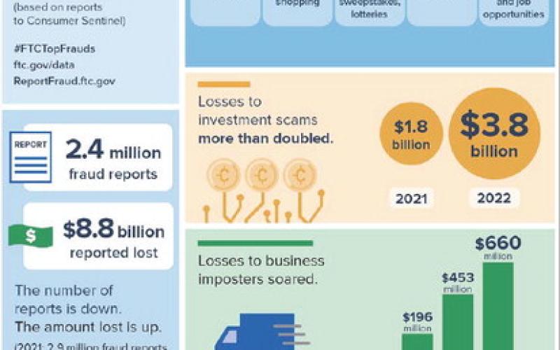 The U.S. Federal Trade Commission tracks scams and identity theft across age groups and deception tactics. COURTESY GRAPHIC | FEDERAL TRADE COMMISISION
