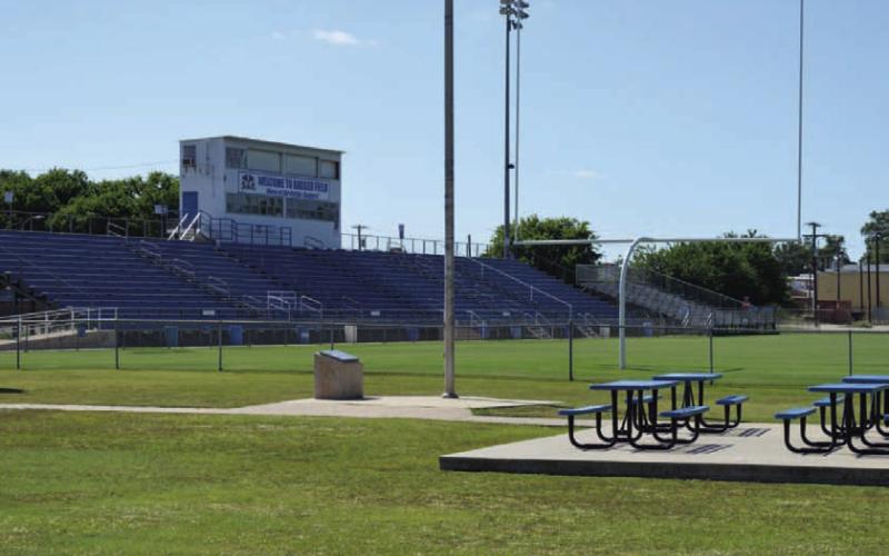 ERICK MITCHELL | DISPATCH RECORD The 2026-2027 school district budget will need to include some money for repairs at Badger Field, which Superintendent Dr. Chane Rascoe said may make it tough to provide across-theboard pay raises for staff. Currently a deficit of close to $1.1 million is projected for the next fiscal year.