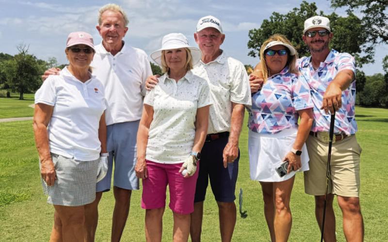 Groups like this were all over Hancock Park Golf Course for the Britches and Bows Tournament. COURTESY PHOTO